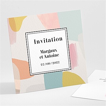 Carton d'invitation mariage charmantes couleurs