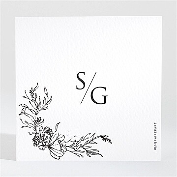 Carton d'invitation mariage délicate ficelle - Dos du carton