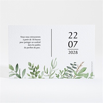 Carton d'invitation mariage nature chic - Dos du carton