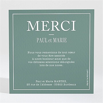 Remerciement mariage se serrer fort - Dos de la carte