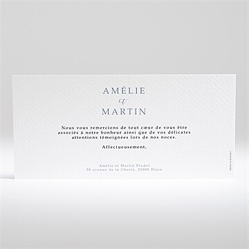 Remerciement mariage composition végétale - Dos de la carte