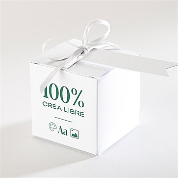 Boîte de dragées baptême vierge cube de 4,5 cm