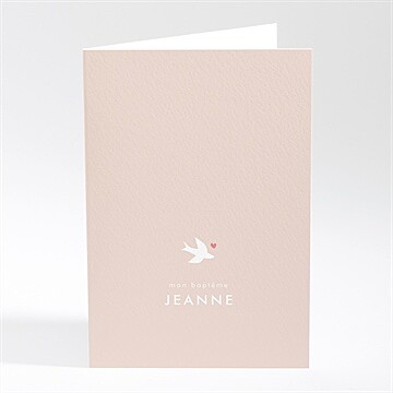 Menu baptême colombe beige rosé