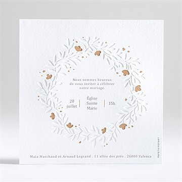 Faire-part mariage gravure - Dos du faire-part