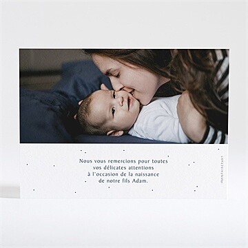 Remerciement naissance tout en un naissance - Dos de la carte