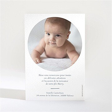 Remerciement naissance it's a boy - Dos de la carte