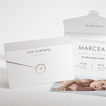 Faire-part naissance surprise all in one