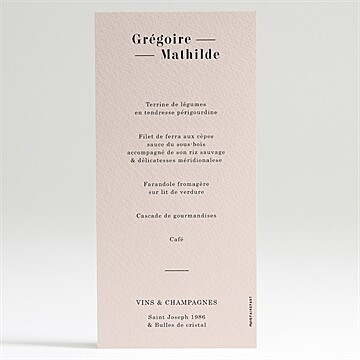 Menu mariage en terracotta - Dos du menu
