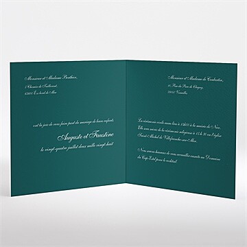 Faire-part mariage monogramme - Intérieur du faire-part