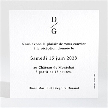 Carton d'invitation mariage black et pastel - Dos du carton