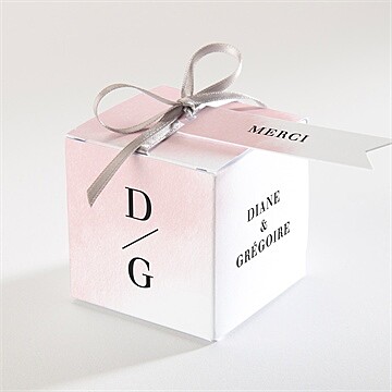Boîte de dragées mariage black et pastel