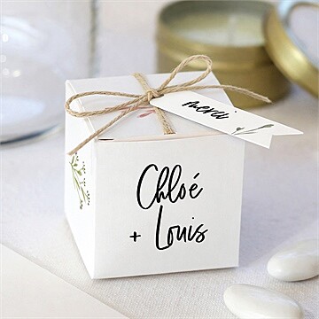 Boîte de dragées mariage art champêtre