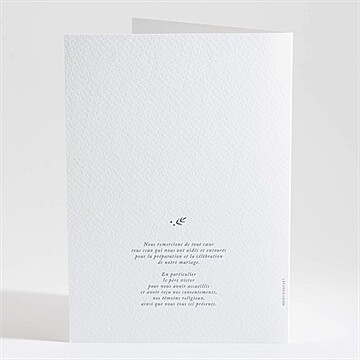 Livret de messe mariage feuillages - Dos du livret