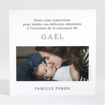 Remerciement naissance ancres et motifs - Dos de la carte