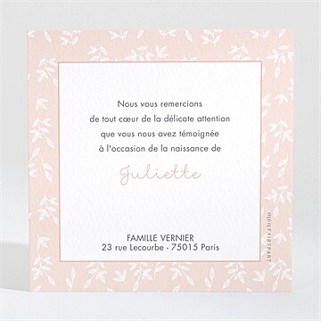Remerciement naissance simple cadre et photo magnet