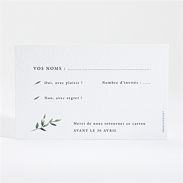 Carton réponse mariage so chic - Dos du carton