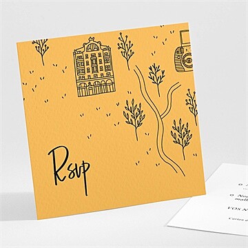 Carton réponse mariage bohême chic