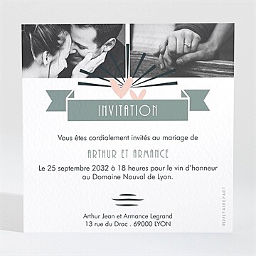 Carton d'invitation mariage réf. N3001653