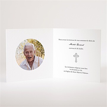 Faire-part décès citation eternelle - Intérieur du faire-part