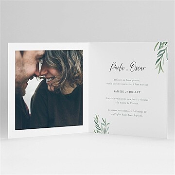Faire-part mariage semer notre amour - Intérieur du faire-part