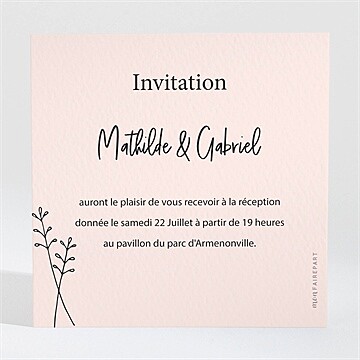 Carton d'invitation mariage dites-le avec des fleurs