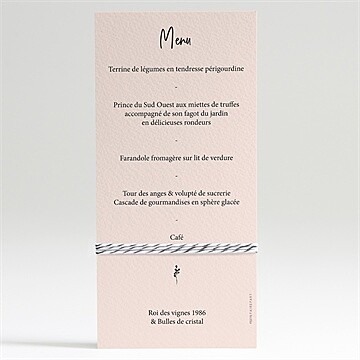Menu mariage dites-le avec des fleurs - Dos du menu