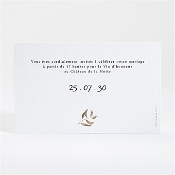 Carton d'invitation mariage notre bouquet champêtre - Dos du carton