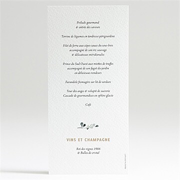 Menu mariage champêtre et poésie - Dos du menu