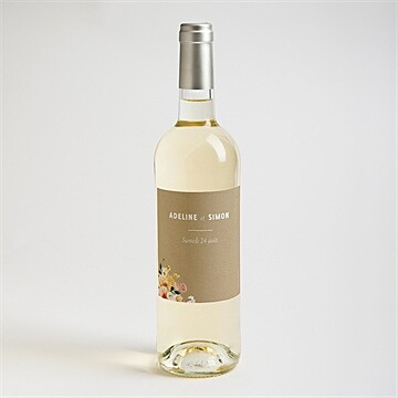Etiquette de bouteille mariage champêtre et poésie - Mise en situation