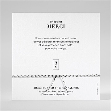 Remerciement mariage so nature ! - Dos du remerciement