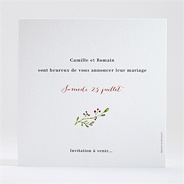 Save the Date mariage fleurs des champs - Dos de la carte