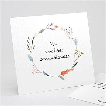 Carte de condoléances décès farandole dorure