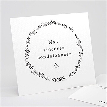 Carte de condoléances décès sobre