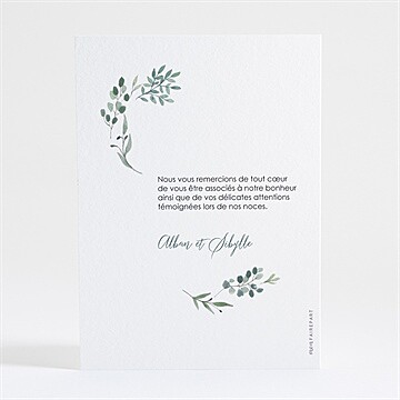 Remerciement mariage bouquet provençal - Dos de la carte