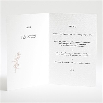 Menu mariage jolie esquisse - Intérieur du menu