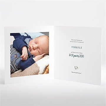 Faire-part naissance bel endormi - Intérieur du faire-part