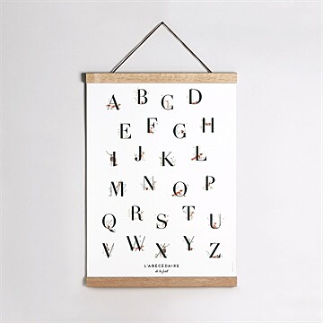 Affiche naissance première initiale alphabet