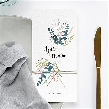 Menu mariage bouquet ardent