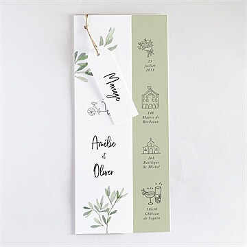 Faire-part mariage sous les oliviers - Faire-part assemblé