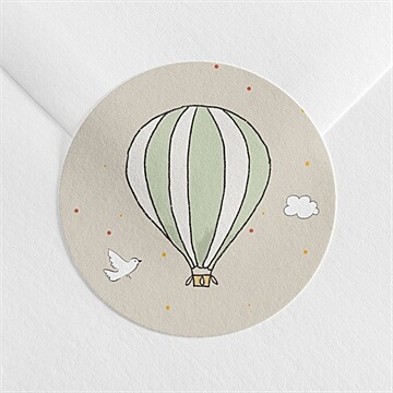 Sticker naissance jolie montgolfière