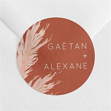Sticker mariage terracotta pampa - Mise en situation