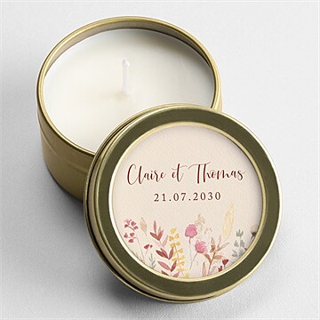 Bougie mariage élégance champêtre pocketfold