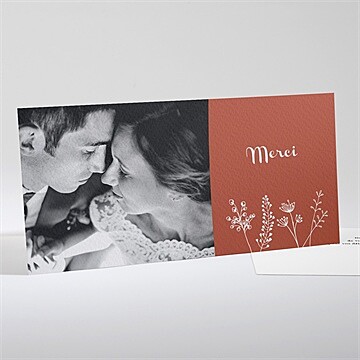 Remerciement mariage fleurs d'automne