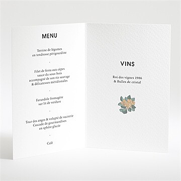 Menu mariage lovely - Intérieur du menu