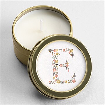 Bougie communion signature florale