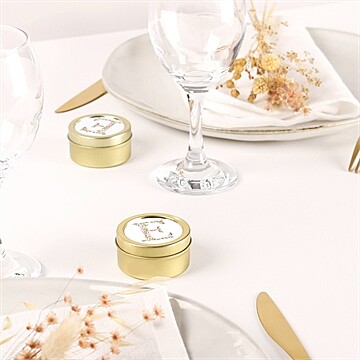 Bougie communion signature florale - Mise en situation