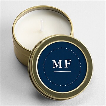 Bougie mariage bleu romantique