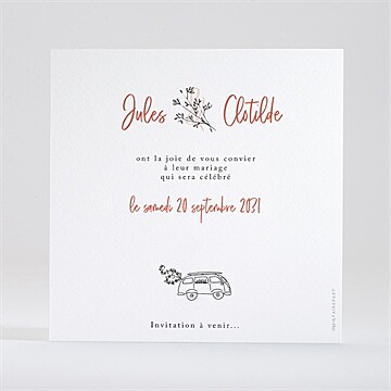 Save the Date mariage champetre van life - Dos de la carte