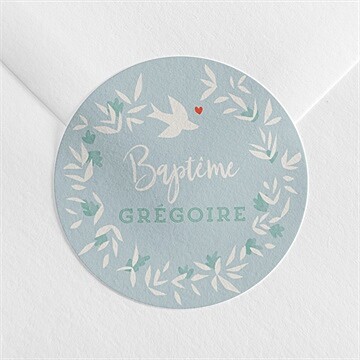 Sticker baptême colombe en folie