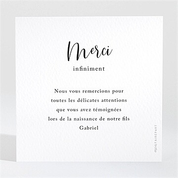 Remerciement naissance notre bijou - Dos de la carte